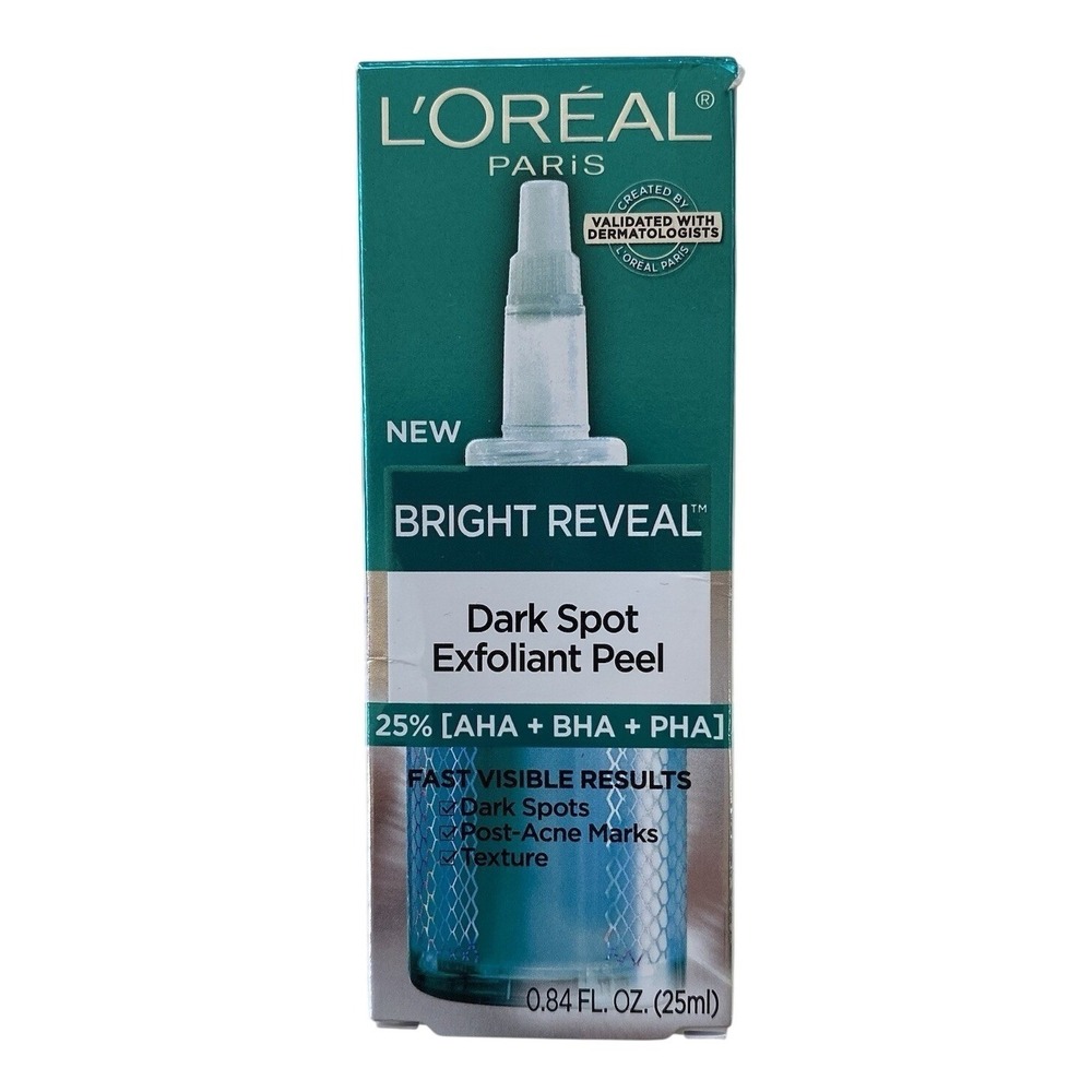 L'Oreal Bright Reveal Dark Spot Exfoliant Peel .84 oz‎ 25% AHA+BHA+PHA